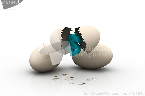 Image of Investment concept with white egg shells 