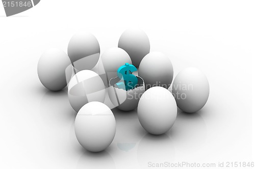 Image of Investment concept with white egg shells 	