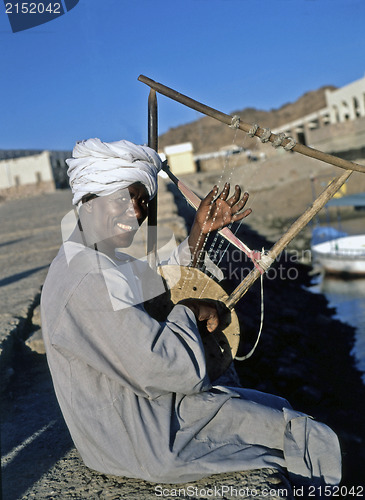 Image of Nubian musician, Aswan, Egypt