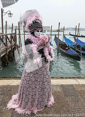 Image of Venetian Costume with a Rose