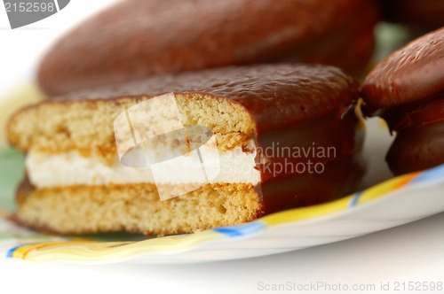 Image of Chocolate flour products with a cream 