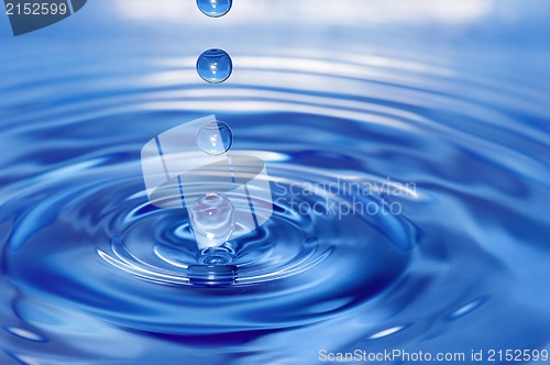 Image of round transparent drop of water
