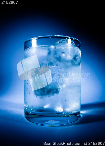 Image of misted over glass of water with ice
