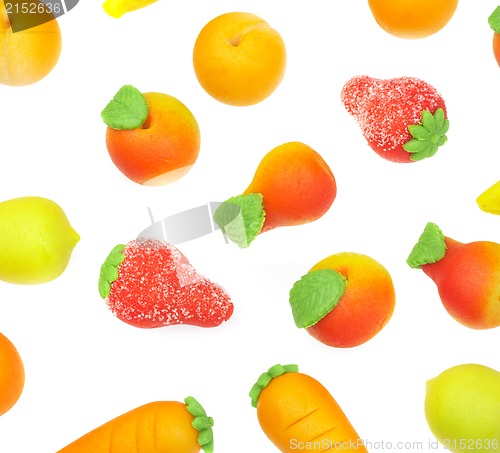 Image of Sweets marzipan. In the form of fruit