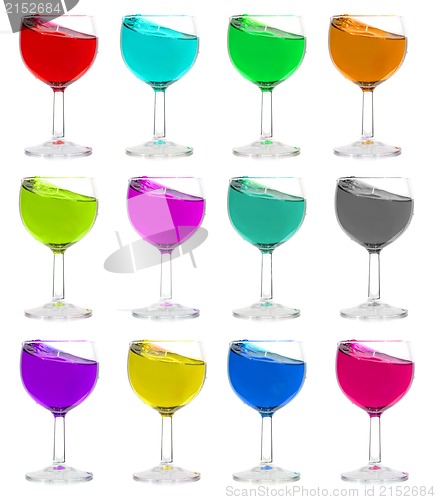 Image of Multi-coloured wine glasses