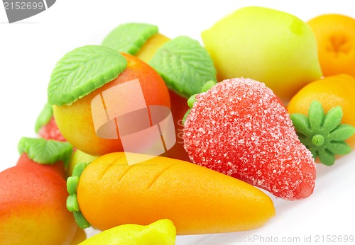 Image of Sweets marzipan. In the form of fruit