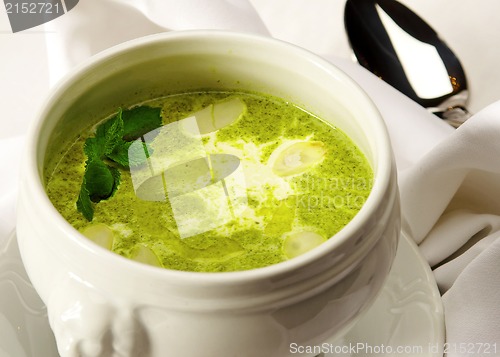 Image of Soup on the served table ...