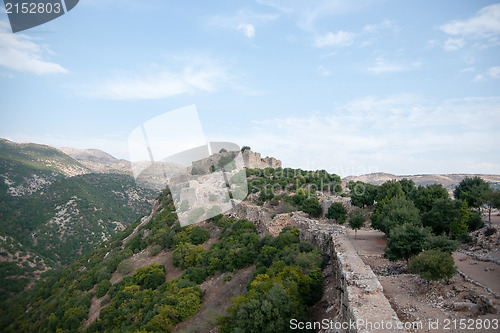 Image of Israeli landscape with castle and sky