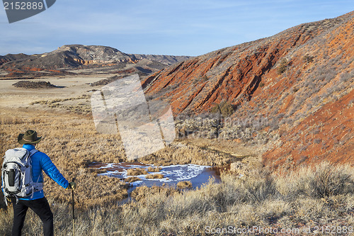 Image of hiker in a rugged Colorado landscape