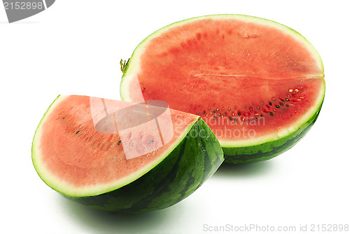 Image of Half and slice of watermelon