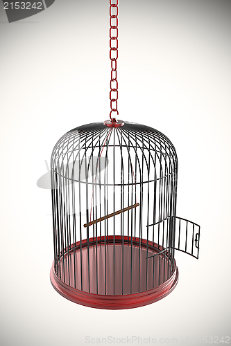 Image of Open bird cage