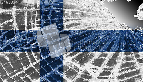 Image of Broken ice or glass with a flag pattern, Finland