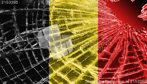 Image of Broken ice or glass with a flag pattern, Belgium