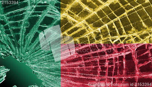 Image of Broken glass or ice with a flag, Benin