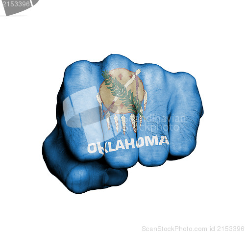 Image of United states, fist with the flag of Oklahoma