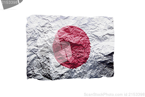 Image of Close up of a curled paper on white background