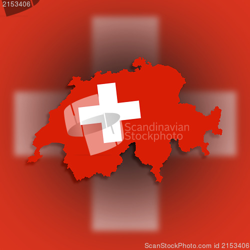 Image of Switzerland map with the flag inside