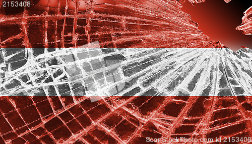 Image of Broken ice or glass with a flag pattern, Austria