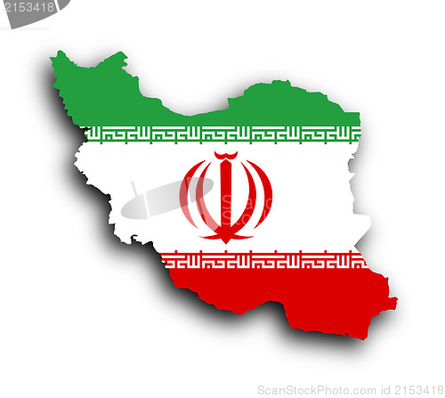 Image of Map of Iran and Iranian flag illustration