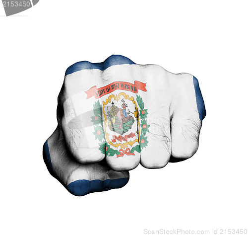 Image of United states, fist with the flag of West Virginia