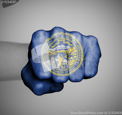 Image of United states, fist with the flag of Nebraska