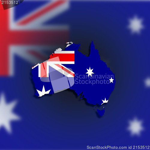 Image of Australia map with the flag inside