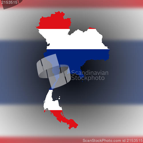 Image of Map of Thailand filled with flag