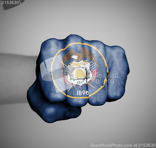 Image of United states, fist with the flag of Utah