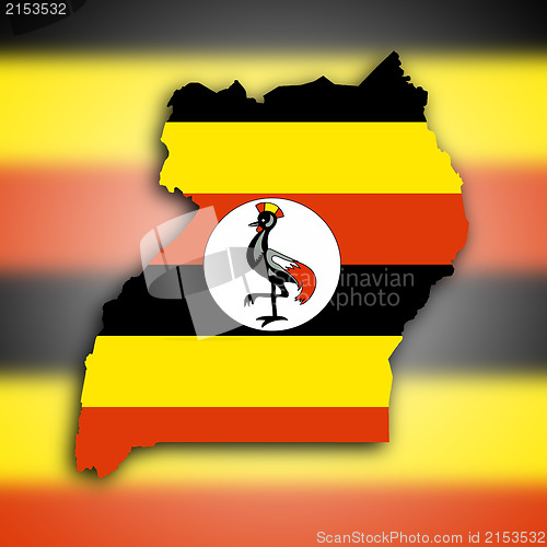 Image of Uganda map with the flag inside