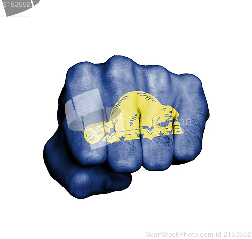 Image of United states, fist with the flag of Oregon
