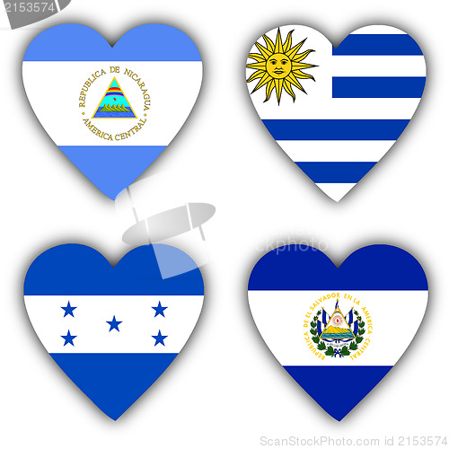 Image of Flags in the shape of a heart, coutries