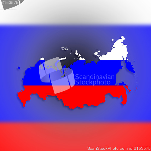 Image of Map of Russia with flag inside