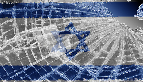 Image of Broken ice or glass with a flag pattern, Israel 