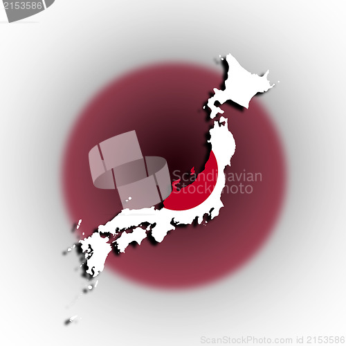 Image of Japan map with the flag inside