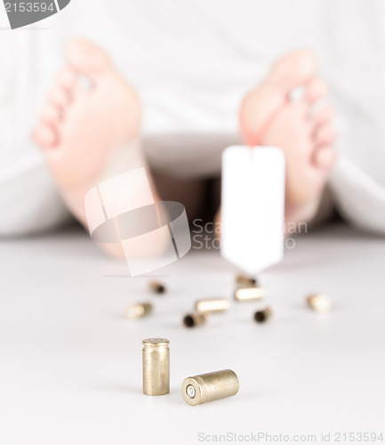 Image of Dead body with toe tag