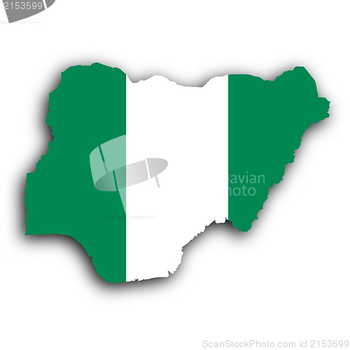 Image of Nigeria map with the flag insid