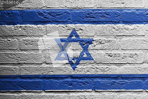 Image of Brick wall with a painting of a flag, Israel