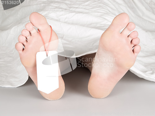 Image of Dead body with toe tag