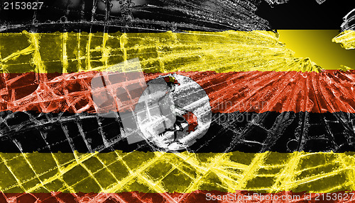 Image of Broken ice or glass with a flag pattern, Uganda