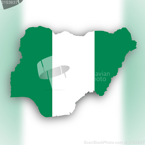 Image of Nigeria map with the flag insid