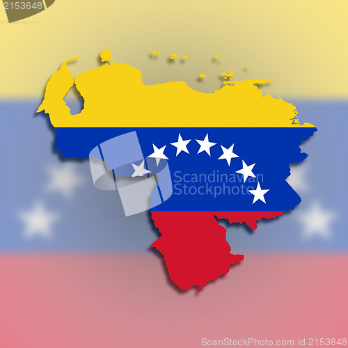 Image of Venezuela map with the flag inside