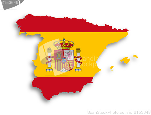 Image of Spain map with the flag inside