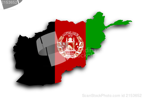 Image of Map of Afghanistan filled with flag