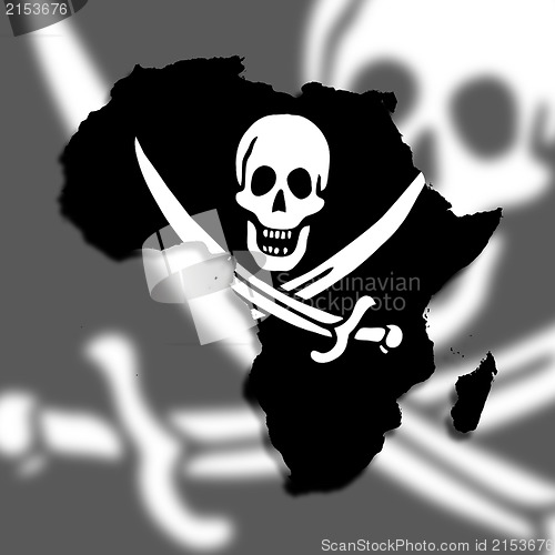 Image of Map of Africa filled with a pirate flag