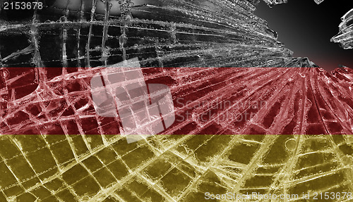 Image of Broken ice or glass with a flag pattern, Germany