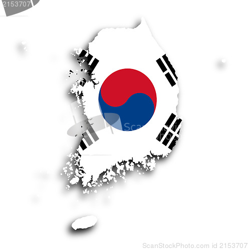 Image of Map of South Korea isolated