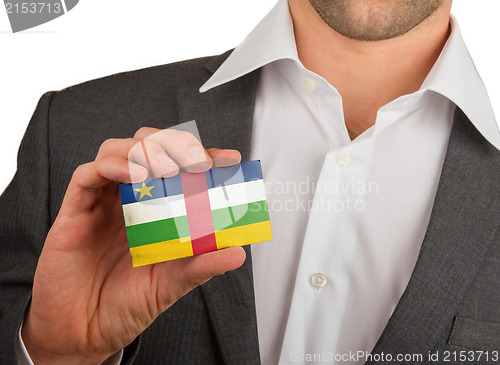Image of Businessman is holding a business card, The Central African Repu