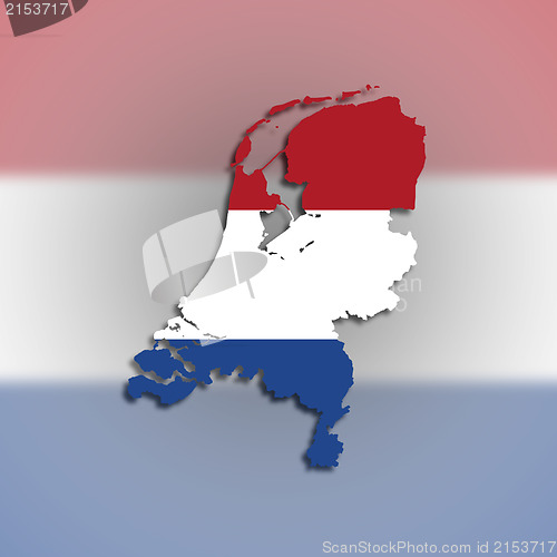 Image of Map and flag of the Netherlands