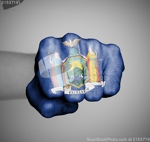 Image of United states, fist with the flag of New York