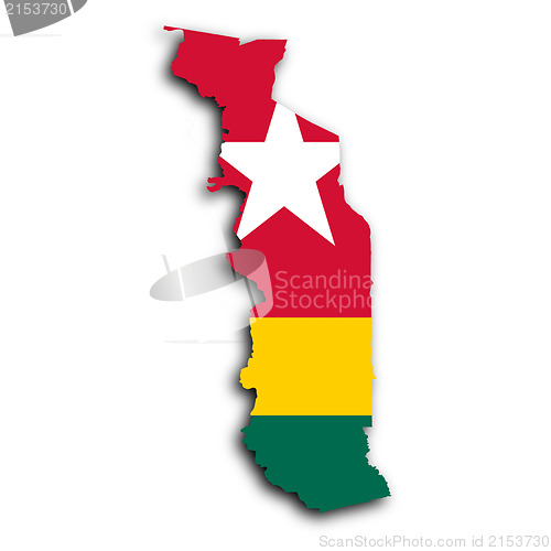 Image of Togo map with the flag inside